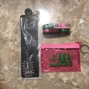 AKA Necklace Double Side Shield-with Letters/ 1908, Coin Purse and Wrist band